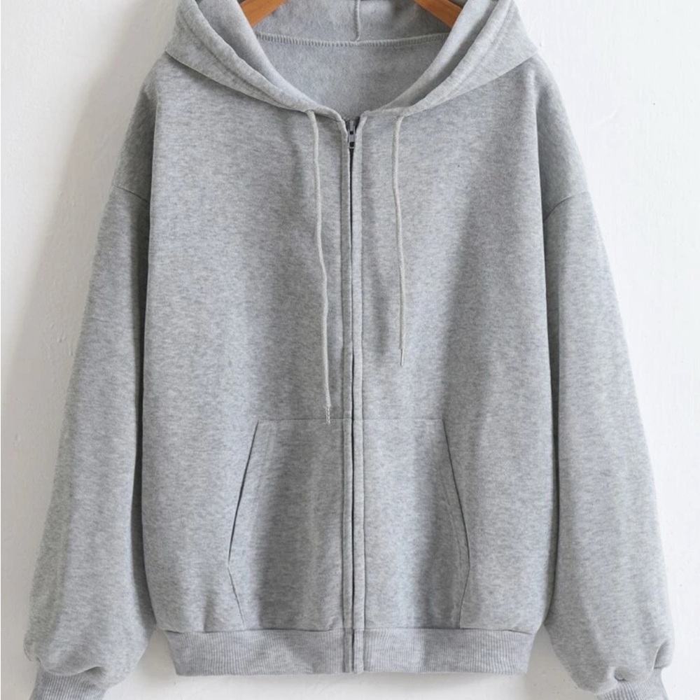 SHEIN Gray Zip-Up Hoodie